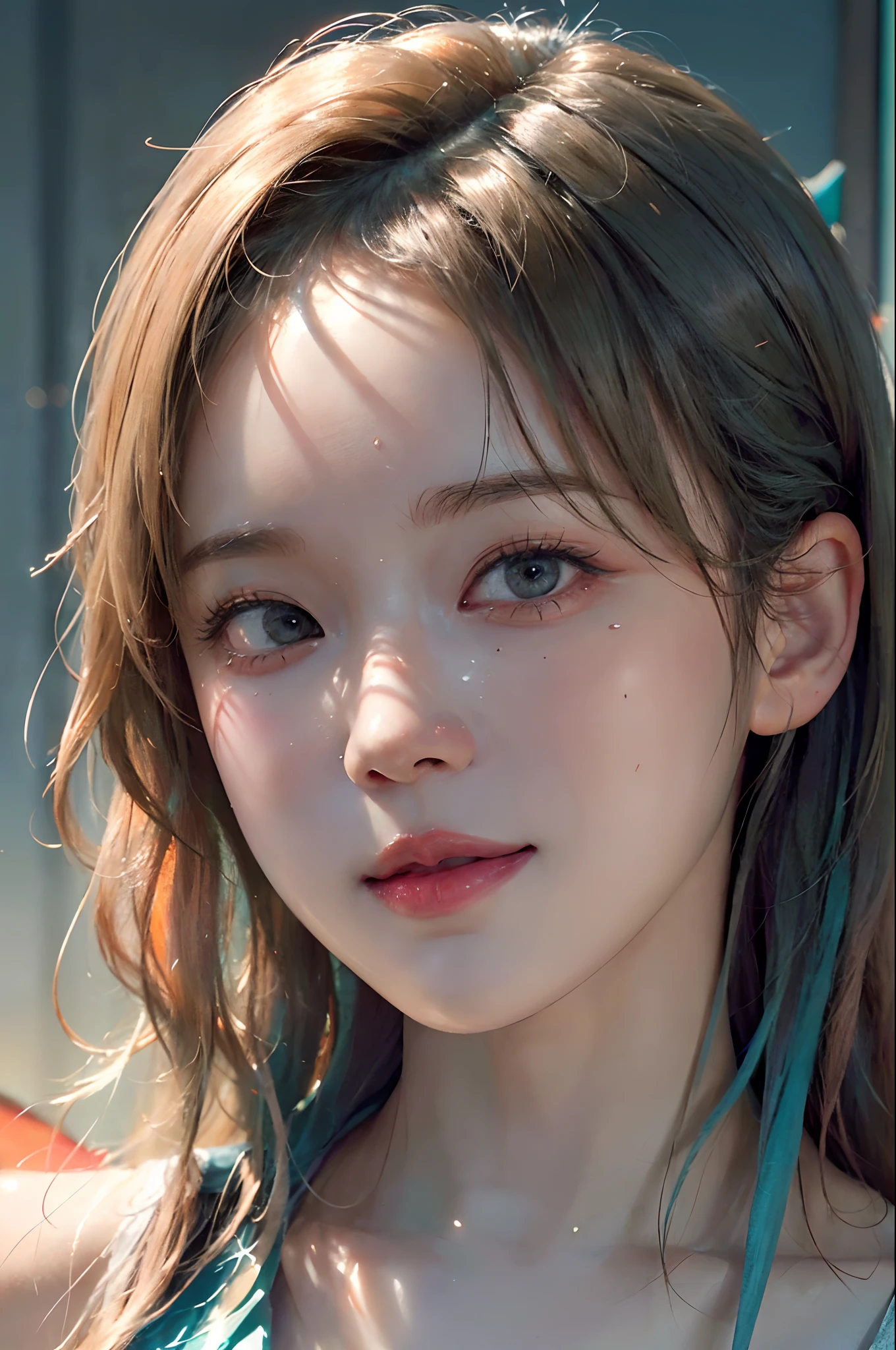(ultra realisic), (Illustration), (Resolution Enhancement), (8K), (Extremely detailed), (Best Illustration), (beautiful-detailed eyes), (Best Quality), (The ultra-detailliert), (Masterpiece ), ( wall paper), (Detailed face),a blond, Wavy hair,(hi-top fade:1.3), (Smiling broadly, bright look), dark theme, soothing tones, muted colors, High contrast, (Natural skin texture, hyperrealism, Soft light, edgy),exposure blend, medium shot, Bokeh, (HDR:1.4), High contrast, (films, teal and orange:0.85), (muted colors, faded colors, soothing tones:1.3), Low saturation, (hyperdetailed:1.2), (black:0.4)