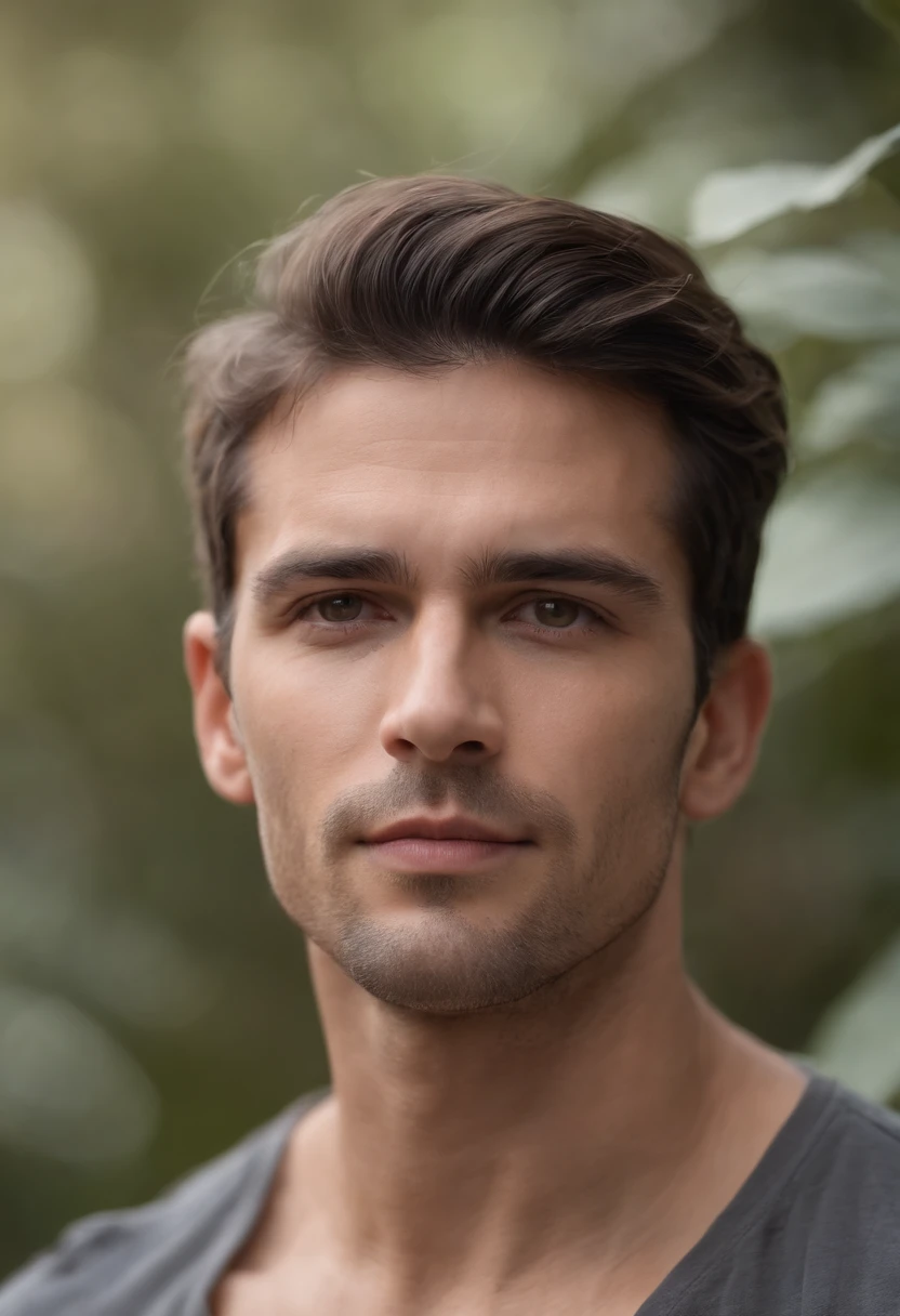 Homem bonito, cabelos pretos, cabelos longos, musculoso