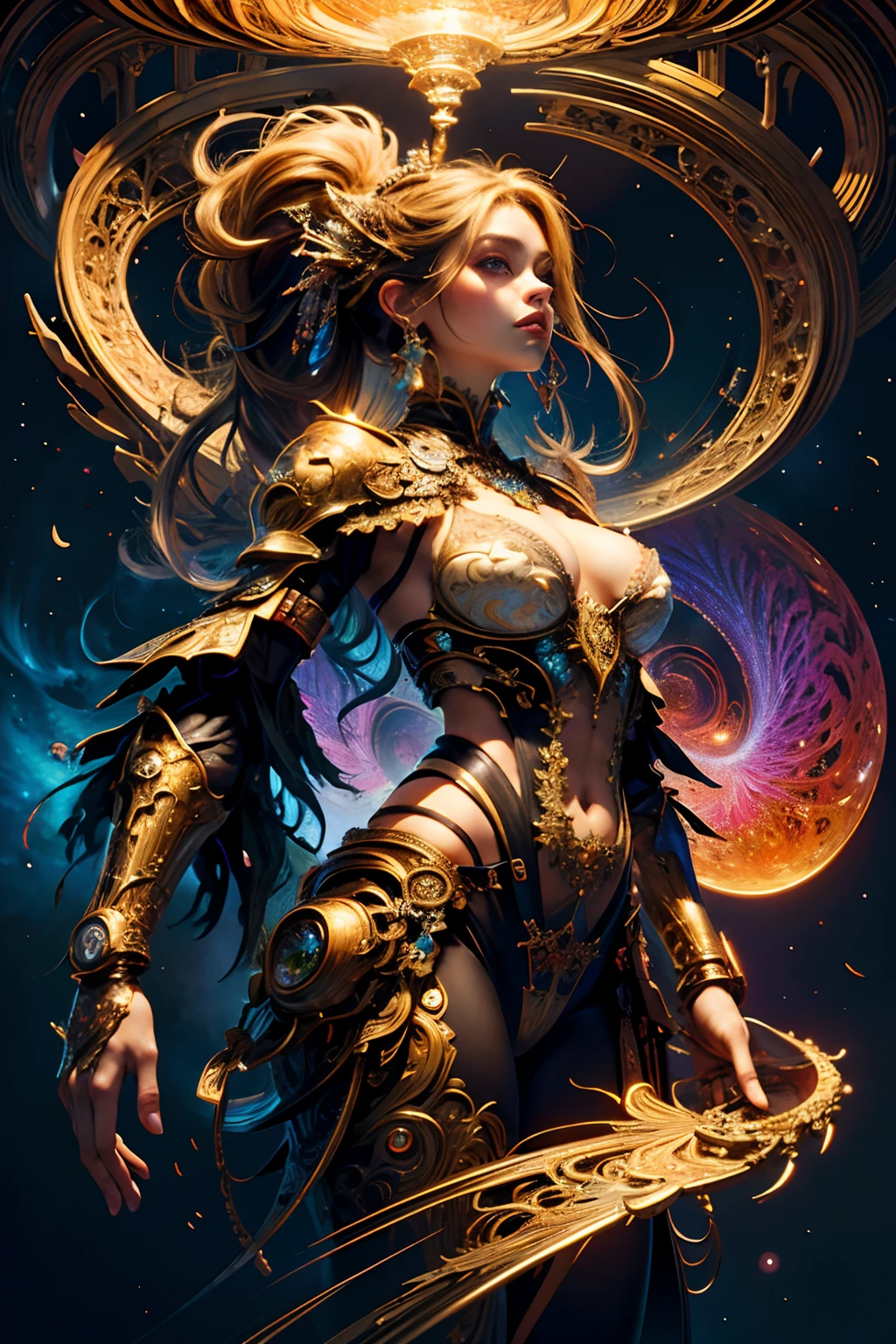 (masterpiece, top quality, best quality, official art, beautiful and aesthetic:1.2), (1girl), extreme detailed,(fractal art:1.3),colorful,highest detailed