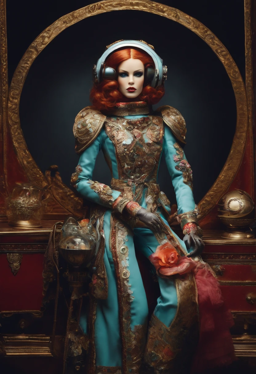 Spaceman doll, Scissors in hand,Fashionab