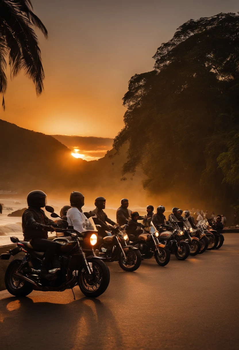 Motorcyclists' meeting at sunset, Birthday, festa, estrada, rio de janeiro, serra