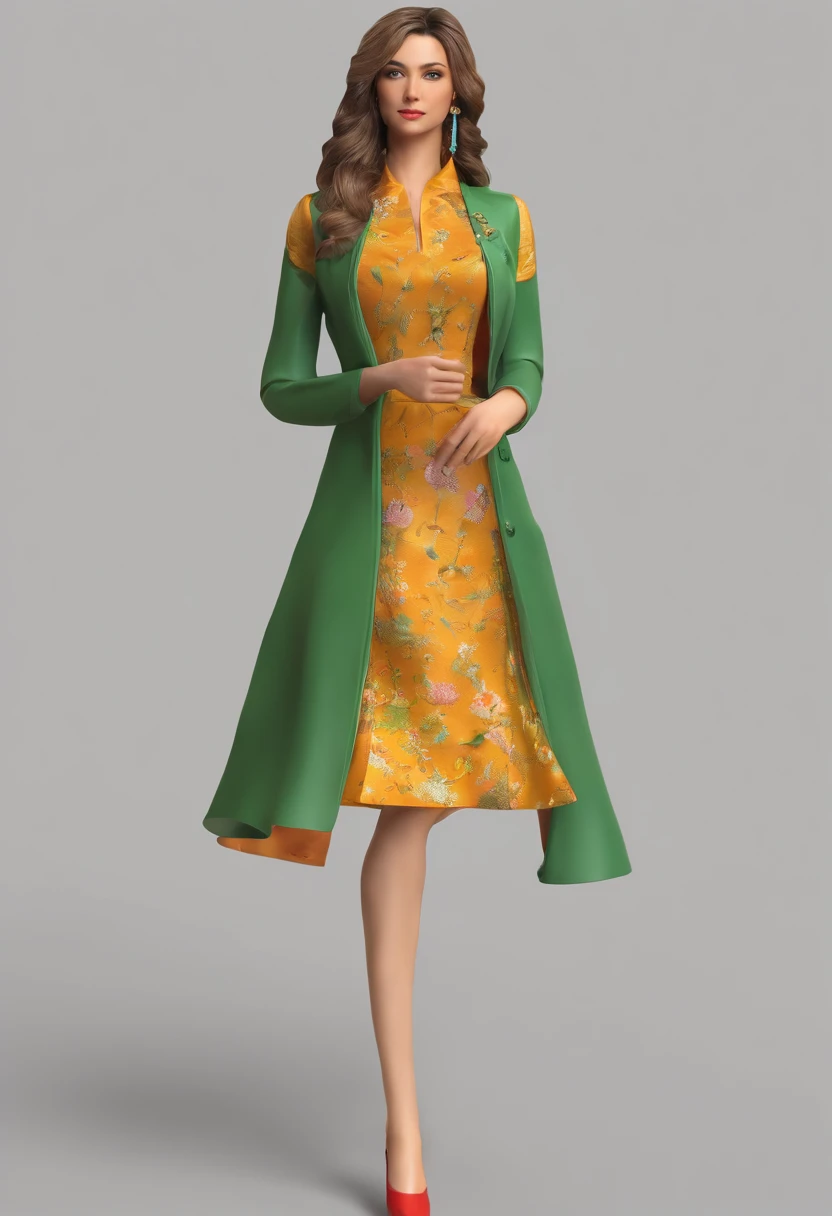 Tailor by profession,Fashion dress-up,Full body standing painting,3D立体,Detailed textures,High definition
