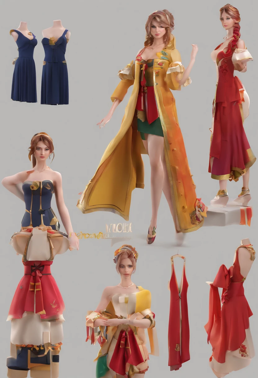 Tailor by profession，Fashion dress-up，Full body standing painting，3D立体，Detailed textures，High definition