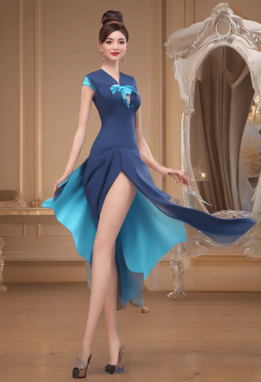 Tailor by profession,Fashion dress-up,Full body standing painting,3D立体,Detailed textures,High definition