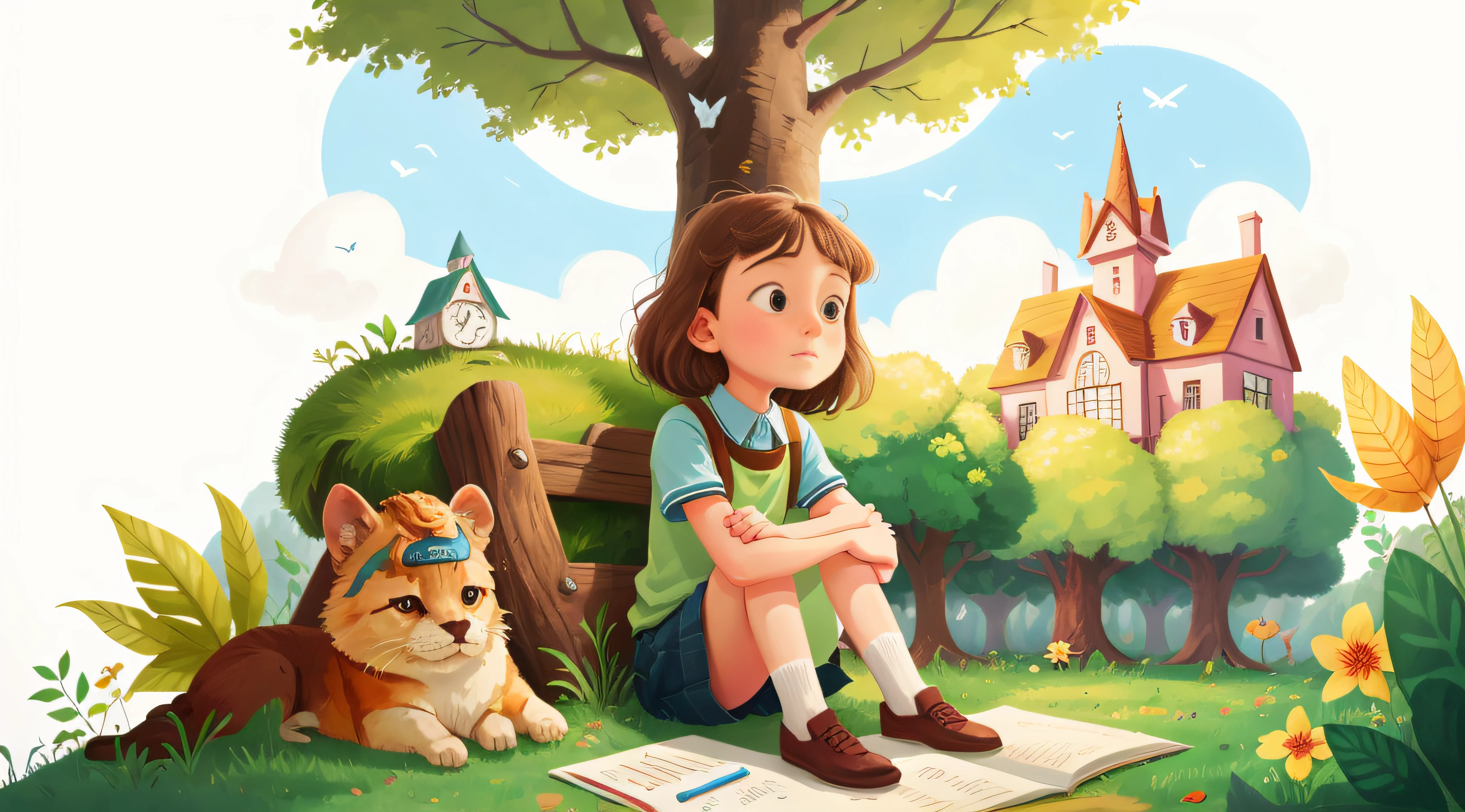 Liz is a -yeld giand very smart, sitting under a tree in the Land of Finance, dreaming of the Enchanted Country.