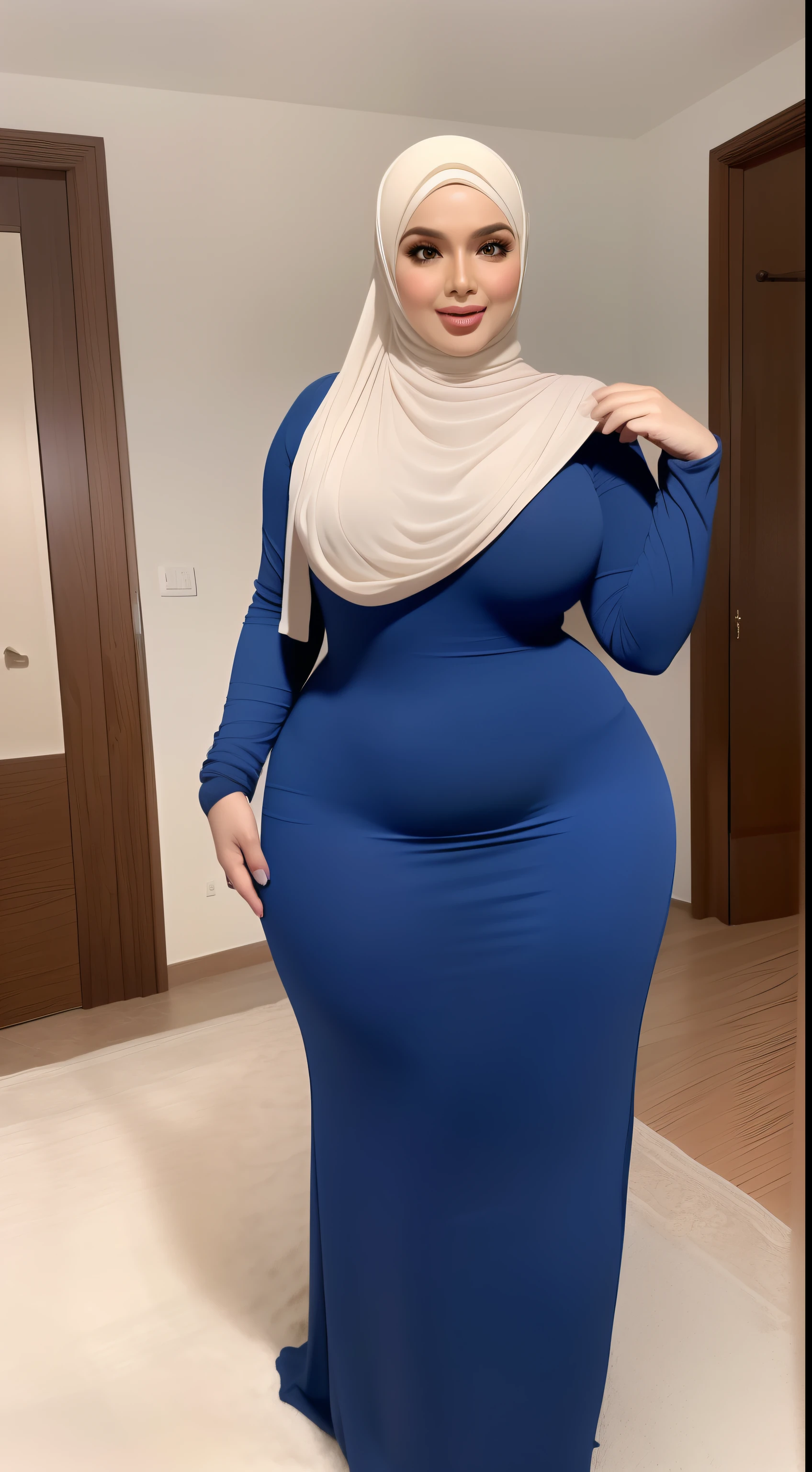 (bedroom scene)(no weird finger),(ultra realistic,photorealistic:1.37),(best quality,4k,8k,highres,masterpiece:1.2),ultra-detailed
(hijabis milf),(attractive pose),(sexy pose),(flirty facial expressions),(crouch),(full body view),(perfect body shape),(slim waist),(huge size boobs),(thick Ass),(wearing tight clothes),(white skin)