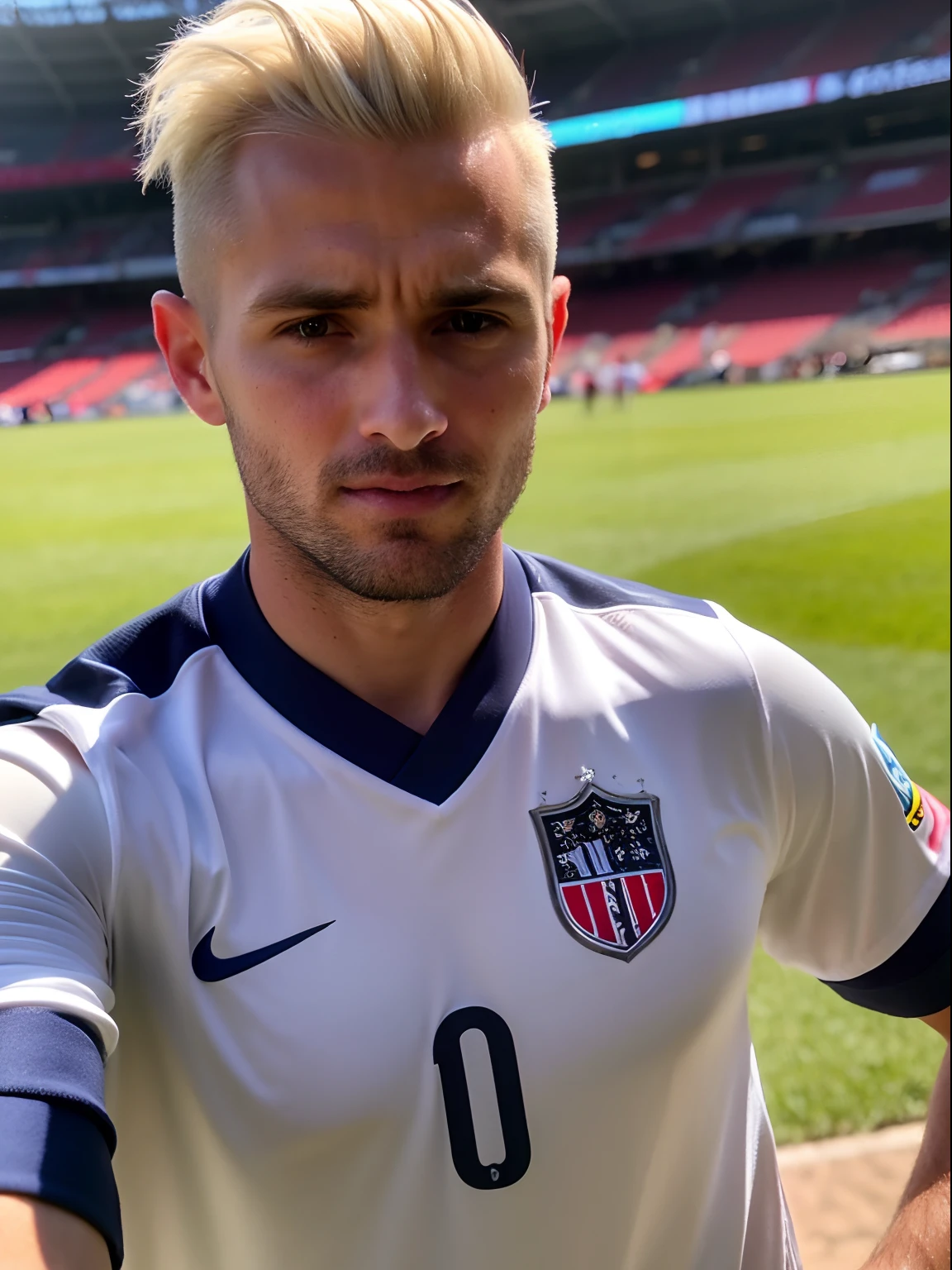 Homem Soccer Player with platinum hair, In Sao Paulo, em campo