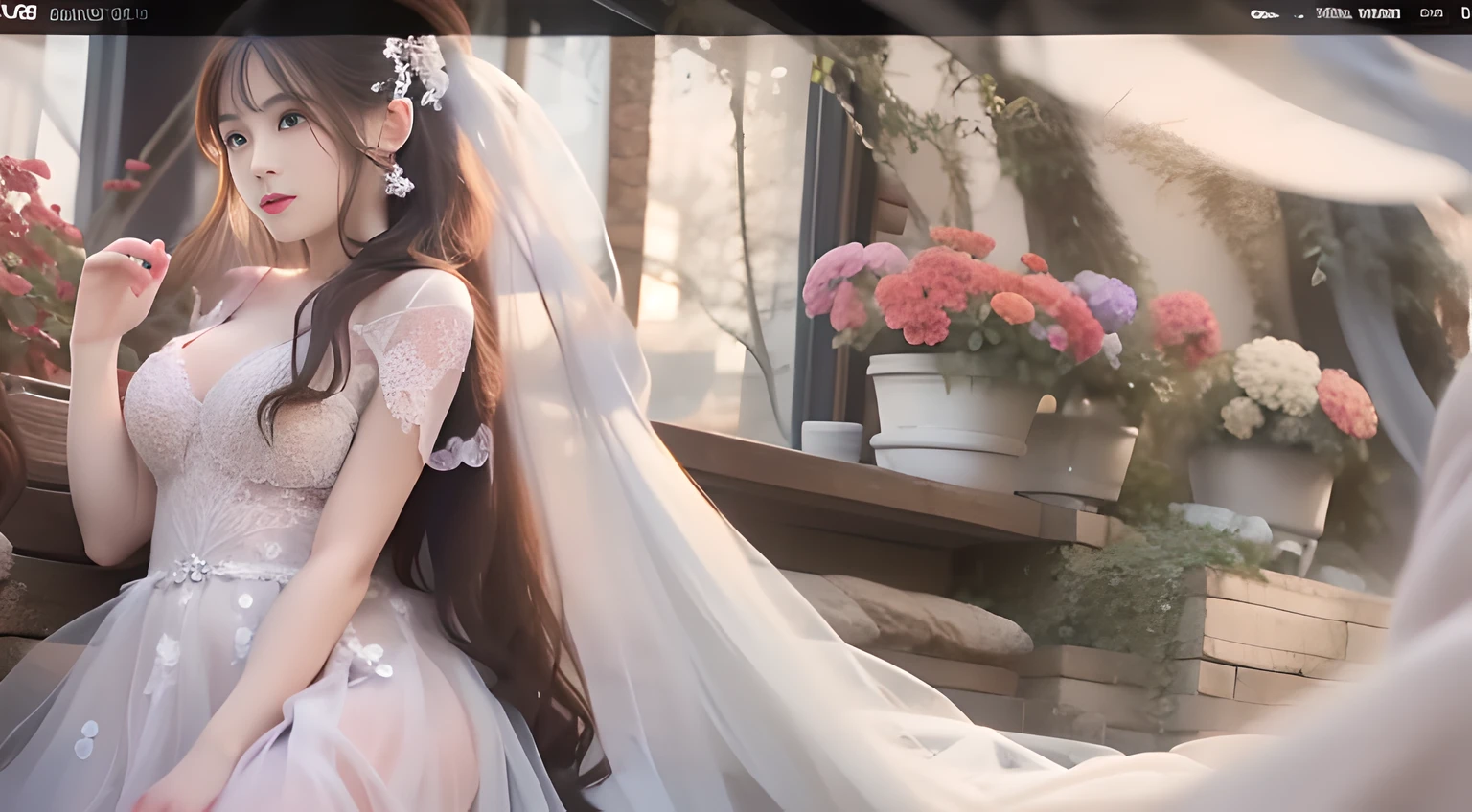 Ultimate picture quality art,Beautiful and lifelike,The light source,Long hair fluffy beauty,Sexy sitting position,Delicate little face,Plump big breasts,Wedding dresses, Textured skin, super detailing, high detal, high qulity, best qualtiy, 8K, k hd,