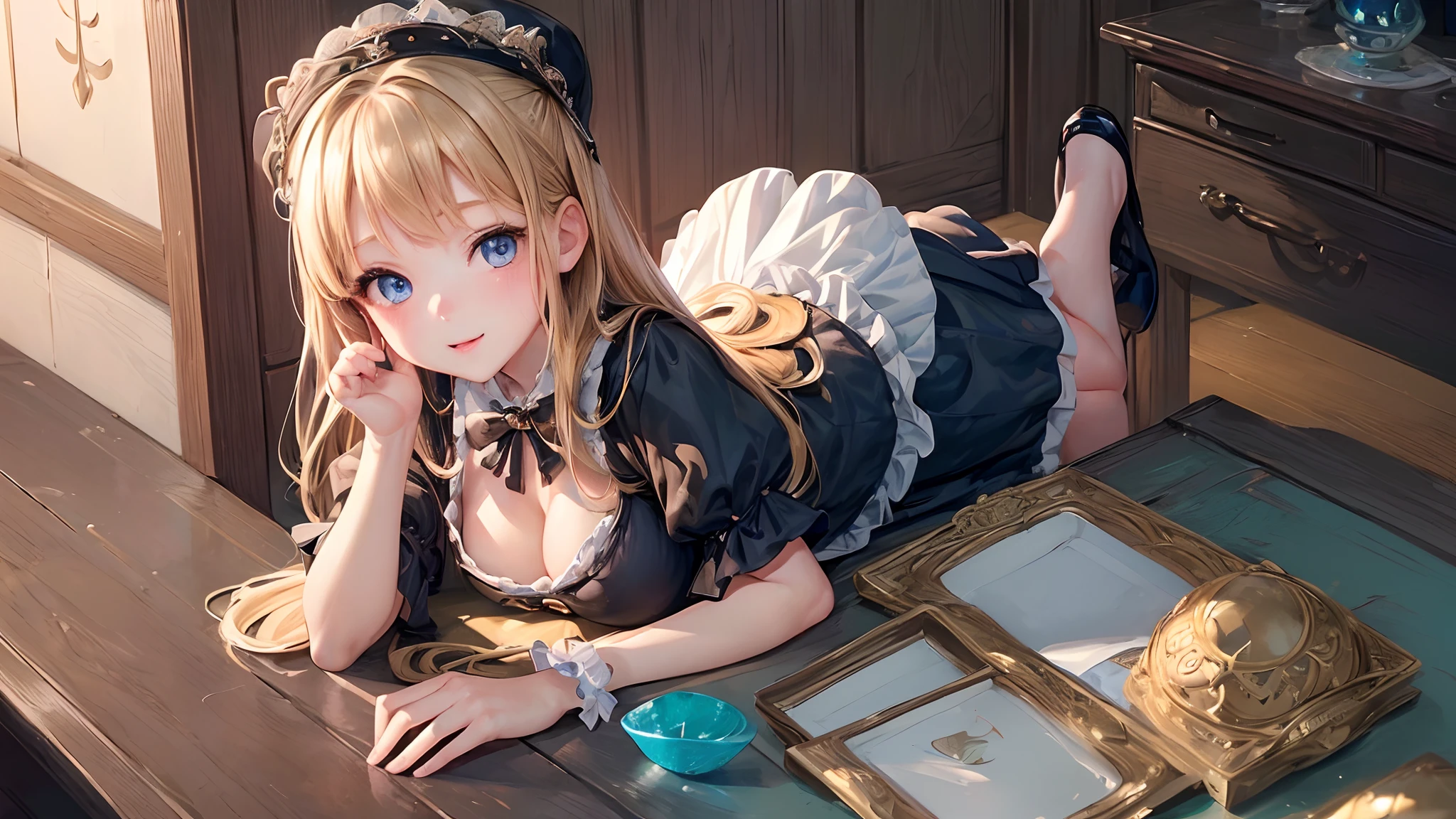 (masterpiece),(very high quality),(((cute little loli))),(((5 years old girl))),(blonde),(very detail beautiful face),(very detail blue eyes),(seductive),(smile),(huge breasts),(cleavage),(black bikini without ruffles),(beach),(night time),(nsfw),