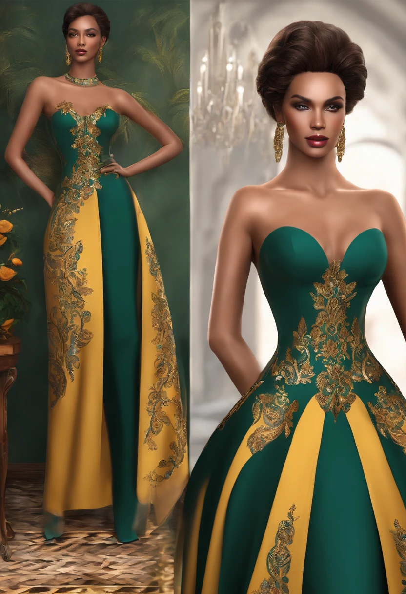 Tailor by profession,Fashion dress-up,Full body standing painting,3D立体,Detailed textures,High definition