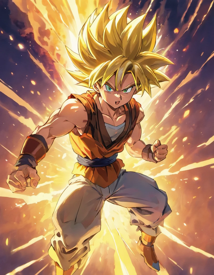 imagine bardock super saiyajin 2 lutando contra cell