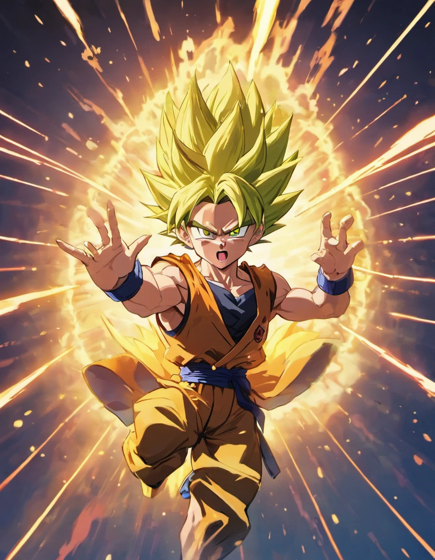 imagine bardock super saiyajin 2 lutando contra cell