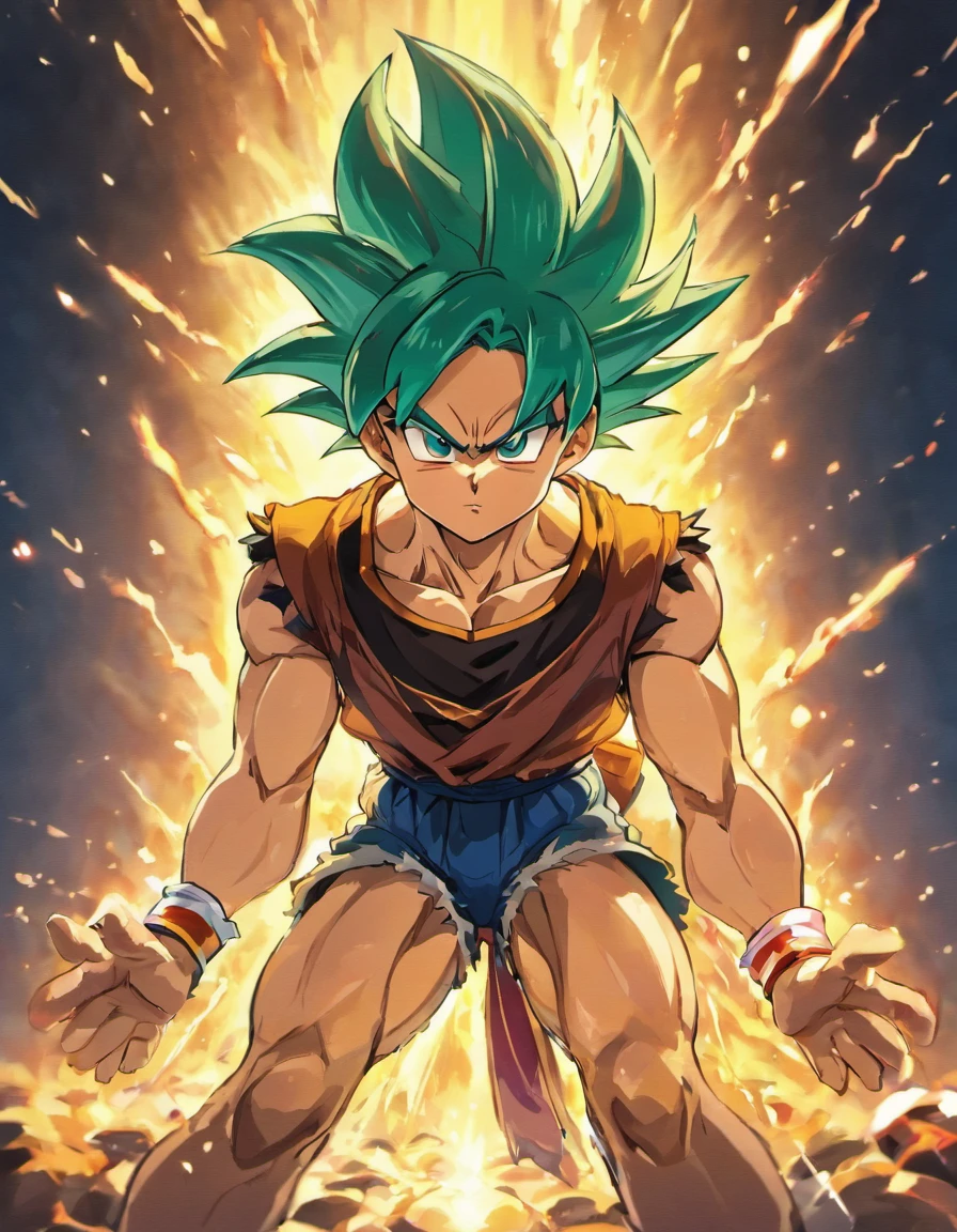 imagine bardock super saiyajin lutando contra cell