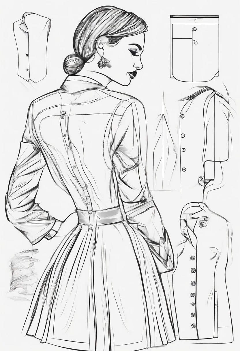 Tailor by profession，Fashion dress-up，Full body standing painting，3D立体，Detailed textures，High definition