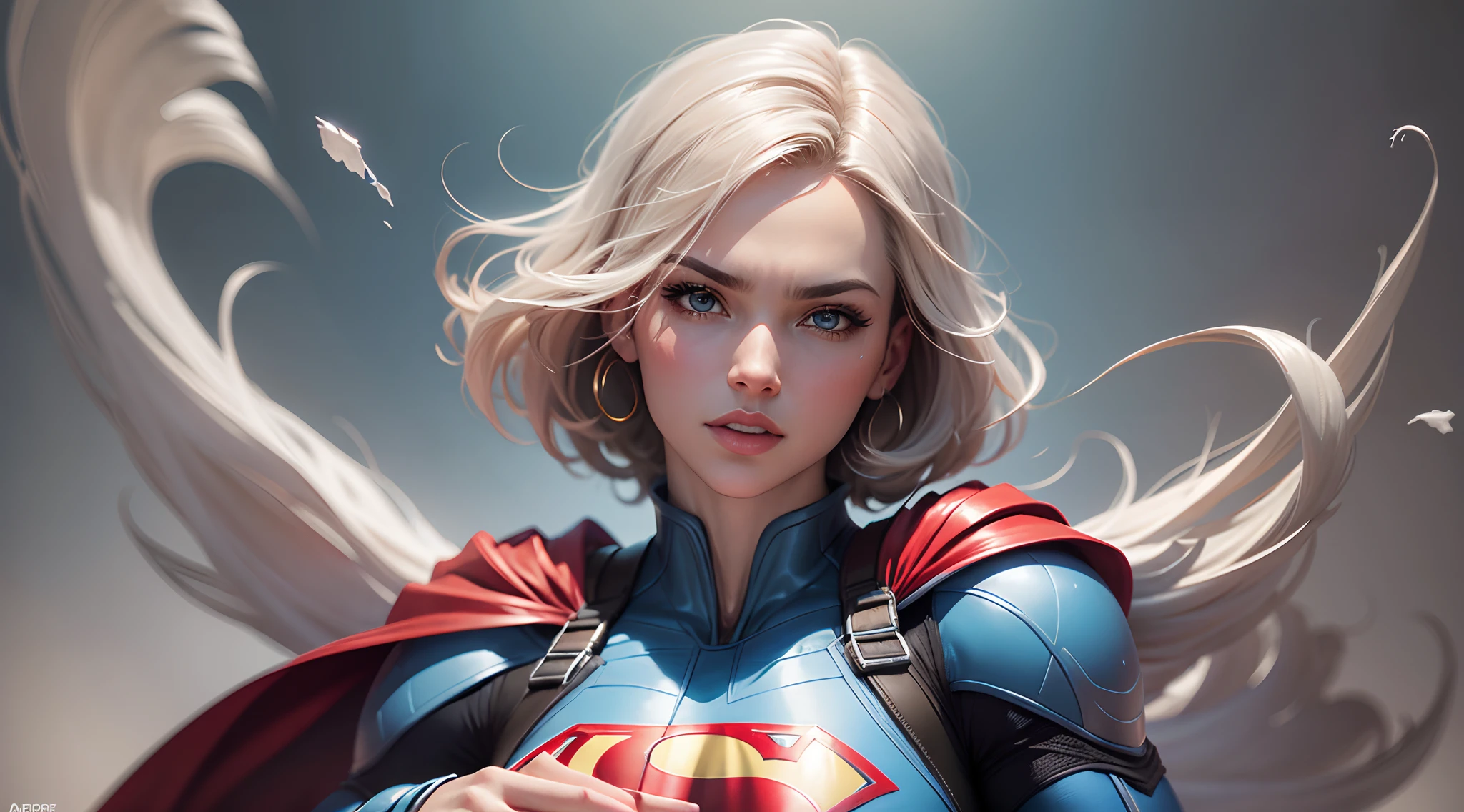 Masterpieces, Charlie Theron beautifully in a white, blue and red costume with a Superman logo on her chest, Power Girl, Supergirl, Chris Moore. artgerm, beautiful comic art, extremely detailed art germ, female superhero proportions, superhero body,big brest size , high detail comic book art, artgerm julie bell beeple,
dc comics art style, perfect anatomy, hands with 4 fingers and 1 thumb, rendered in 8K resolution for high quality detail, 8K image quality, 8K high resolution image, hyper detailed, super realistic, intricate details
Negative prompts --auto --s2