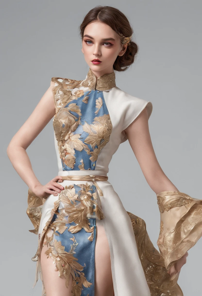 Tailor by profession,Fashion dress-up,Full body standing painting,3D立体,Detailed textures,High definition