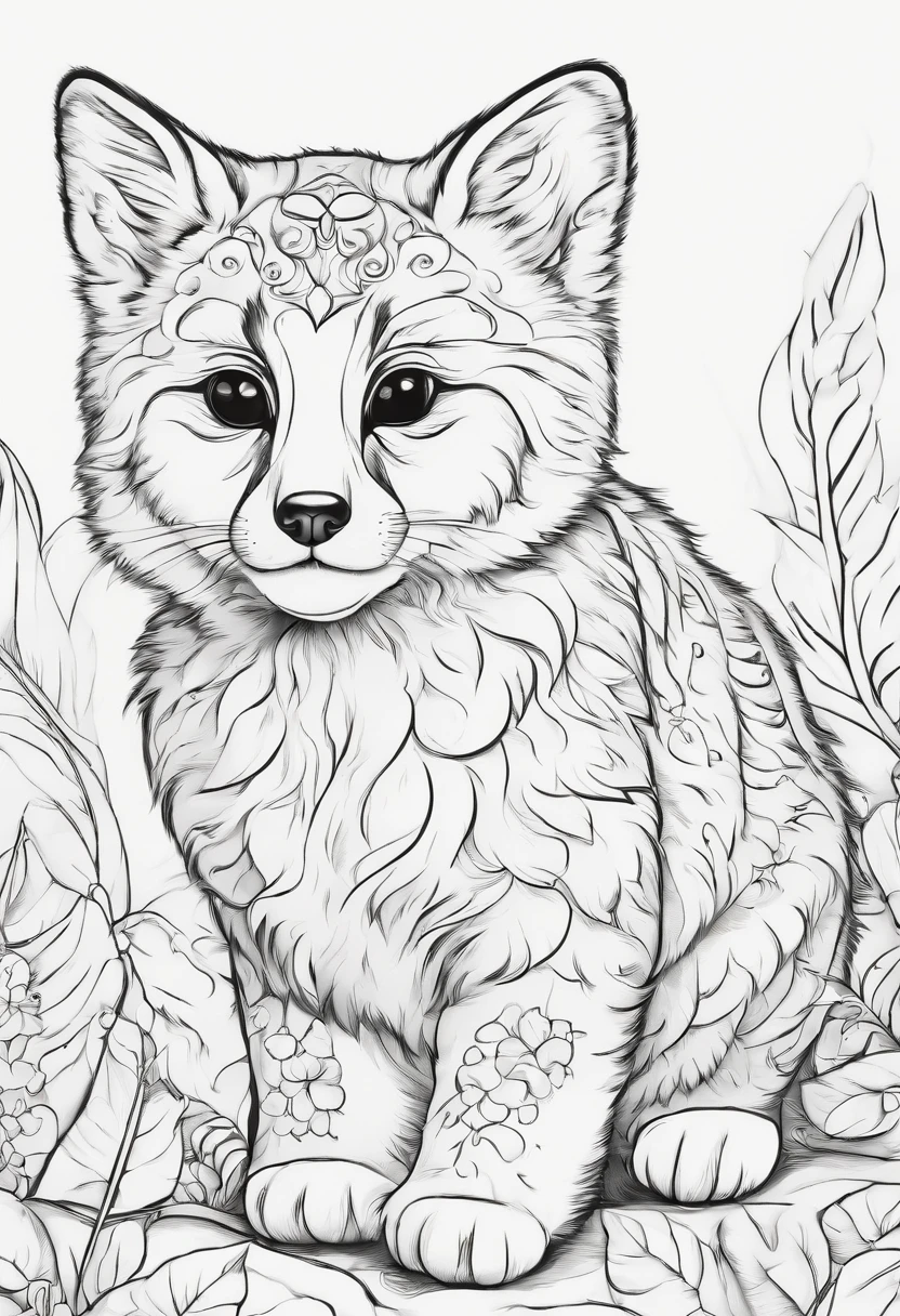 Generate cute cartoon-style black and white coloring pages of animals with low detail, no shading, no shadows, and no background.