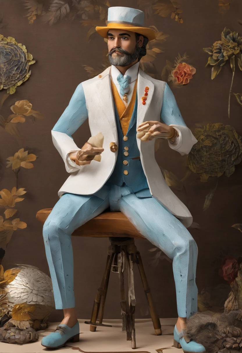 Tailor by profession,Fashion dress-up,Full body standing painting,3D立体,Detailed textures,High definition