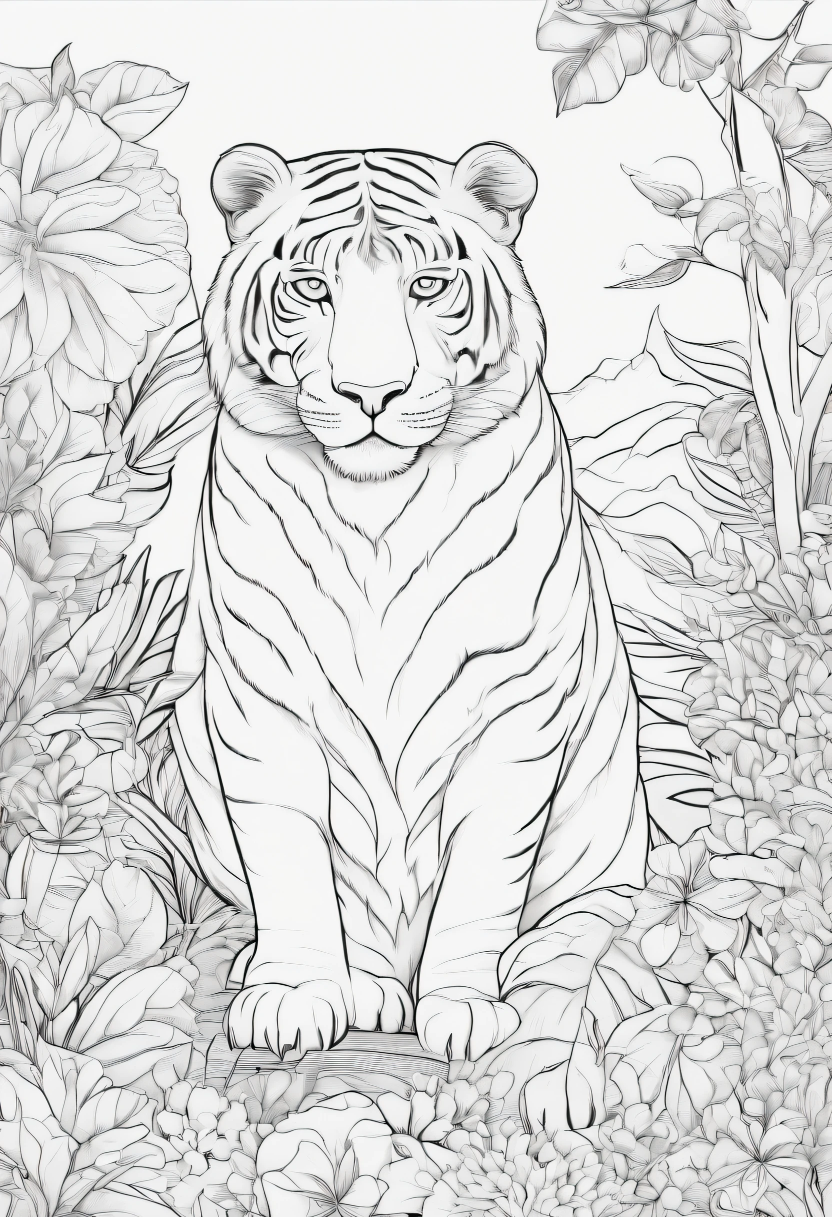 Generate cute cartoon-style black and white coloring pages of animals with low detail, no shading, no shadows, and no background.