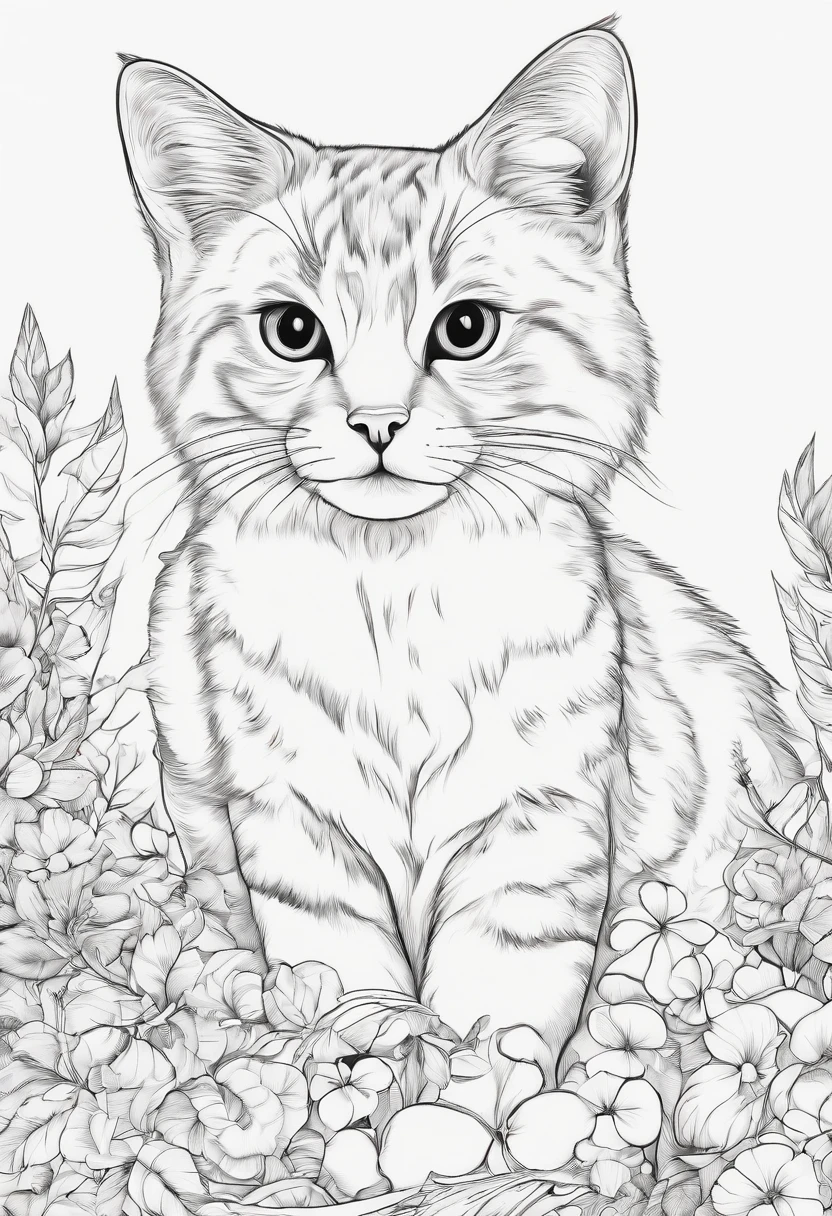 Generate black and white coloring pages of cute cartoon-style animals with low detail, no shading, no shadows, no background, and no borders.