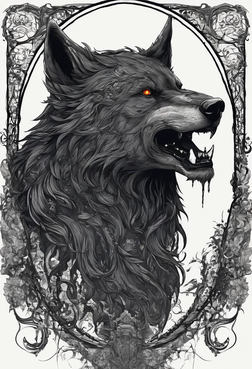 werewolf gigantic black humanoid wolf.