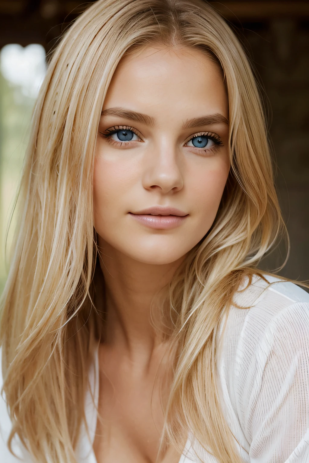 Natural, schaut in die Kamera, portrait, Blond, leicht lockige Haare, Beautiful  eyes, freundliches Gesicht, interessantes Gesicht, detaillierte Haut, Detailliertes Gesicht