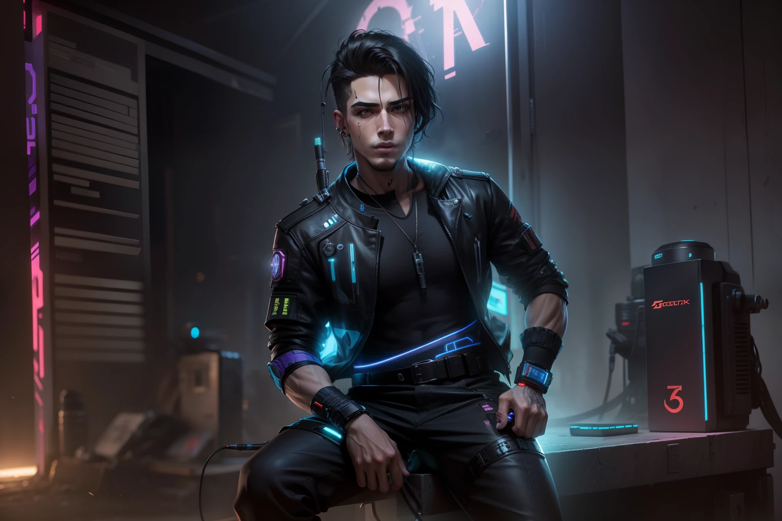 Change beckground cyberpunk handsome boy realistic fece 8k ultra