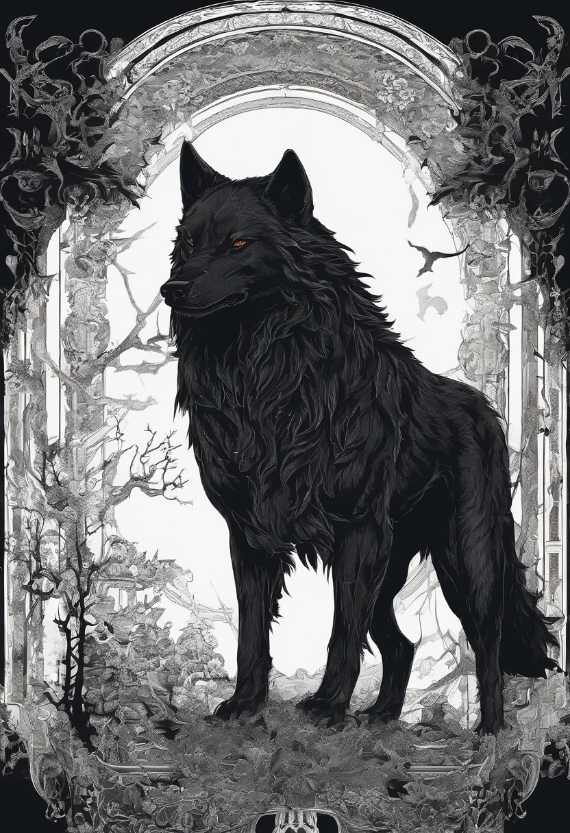 werewolf gigantic black humanoid wolf.