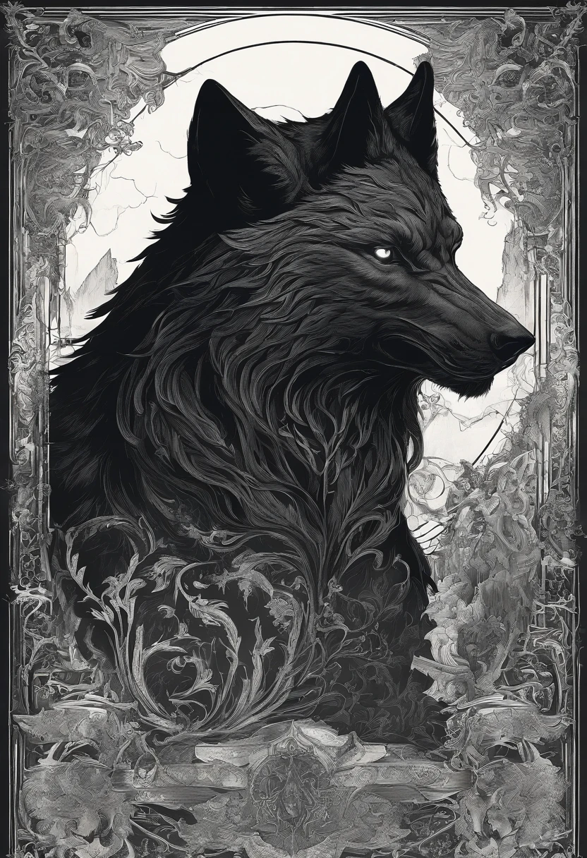 werewolf gigantic black humanoid wolf.