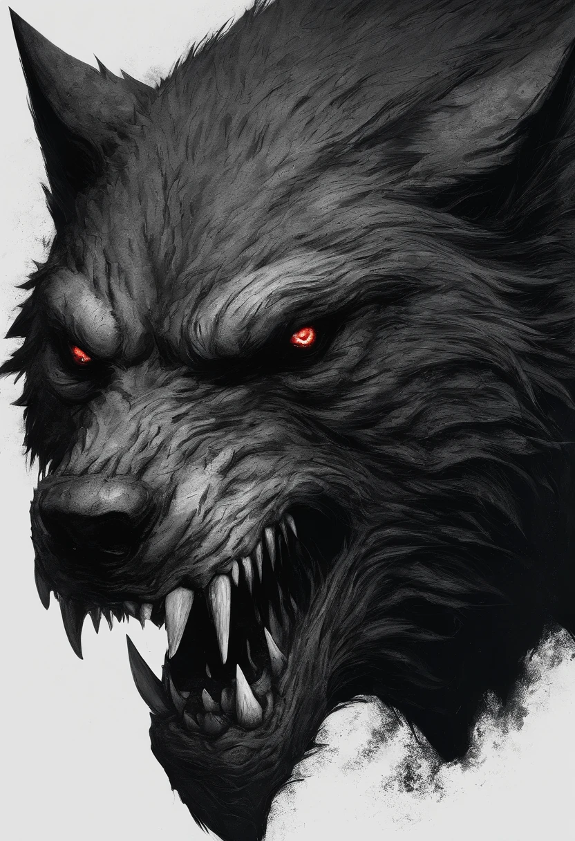 werewolf gigantic black humanoid wolf.