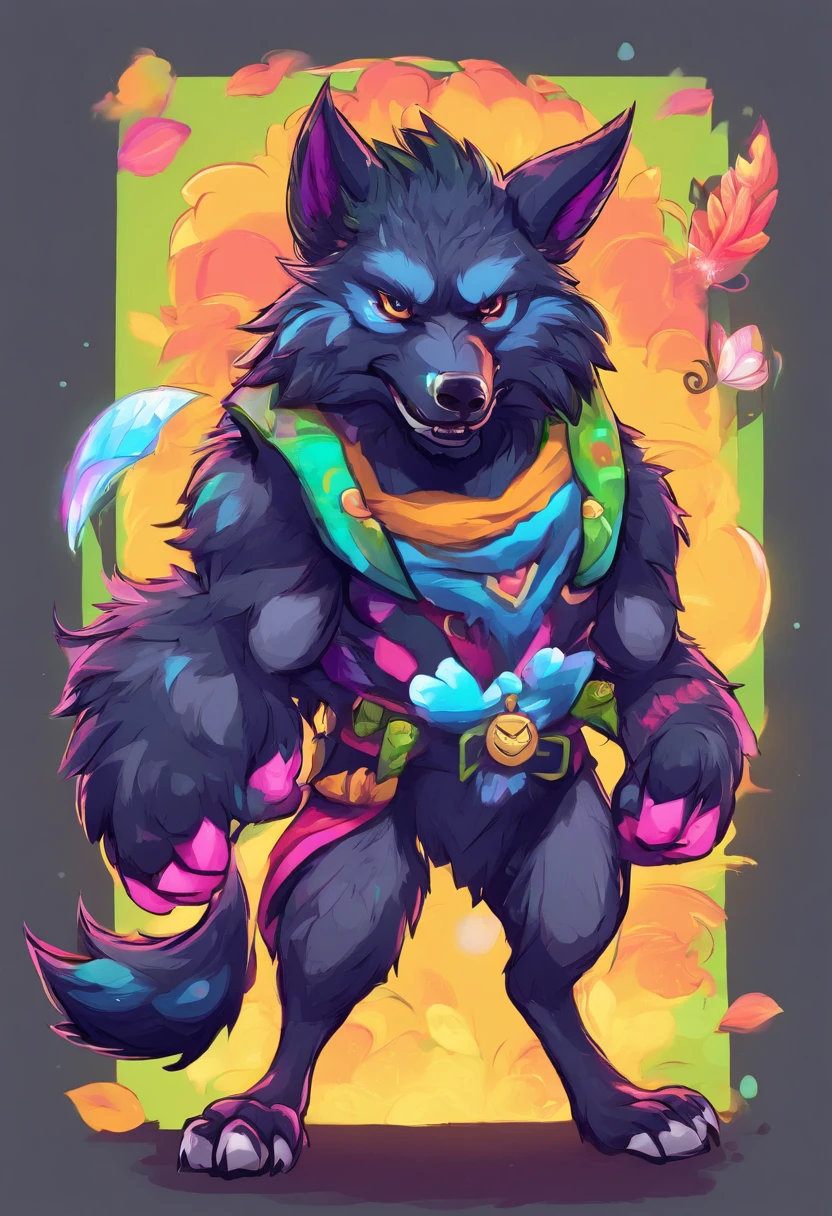 werewolf gigantic black humanoid wolf.