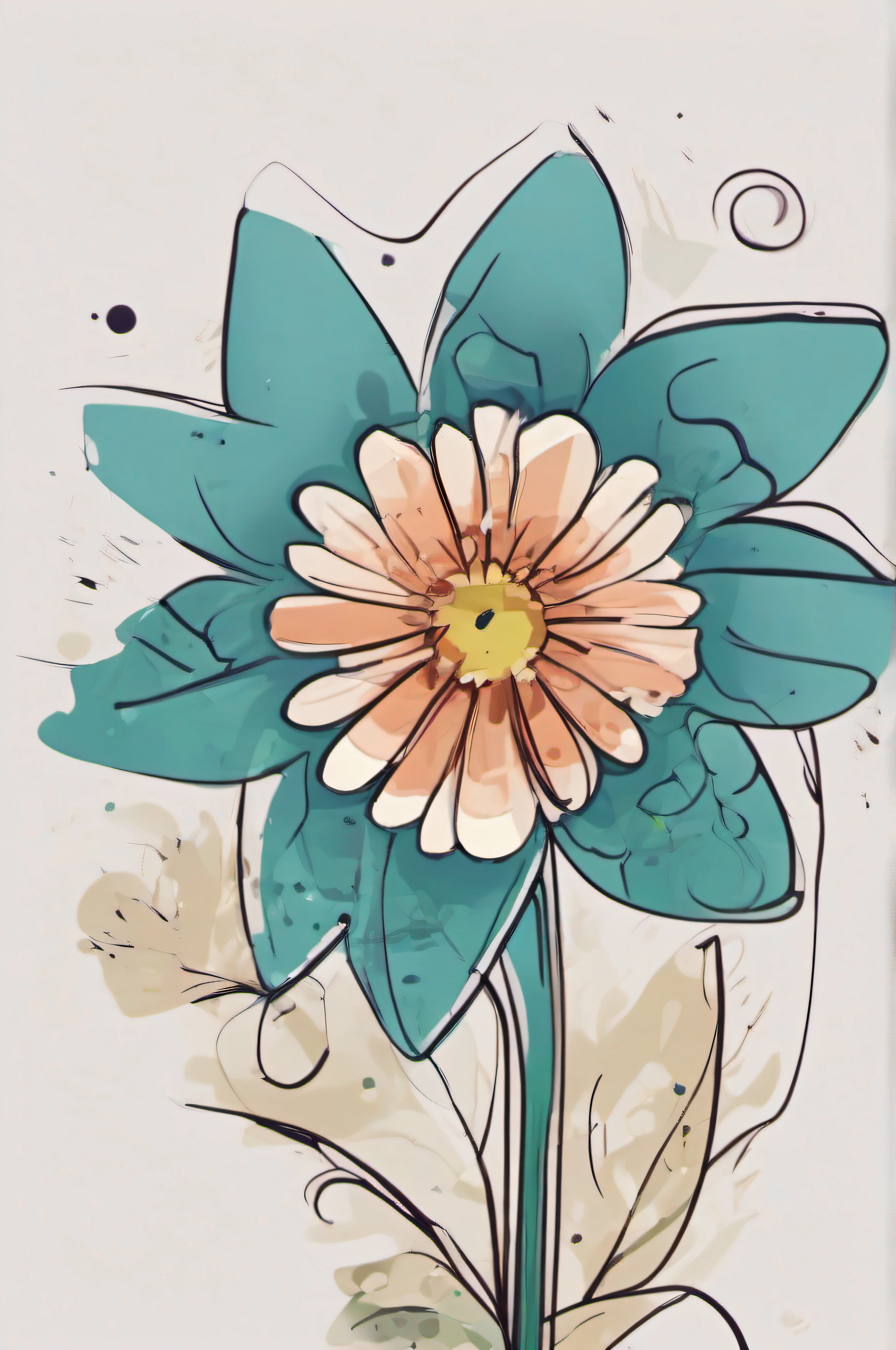 simple flower flat sketch