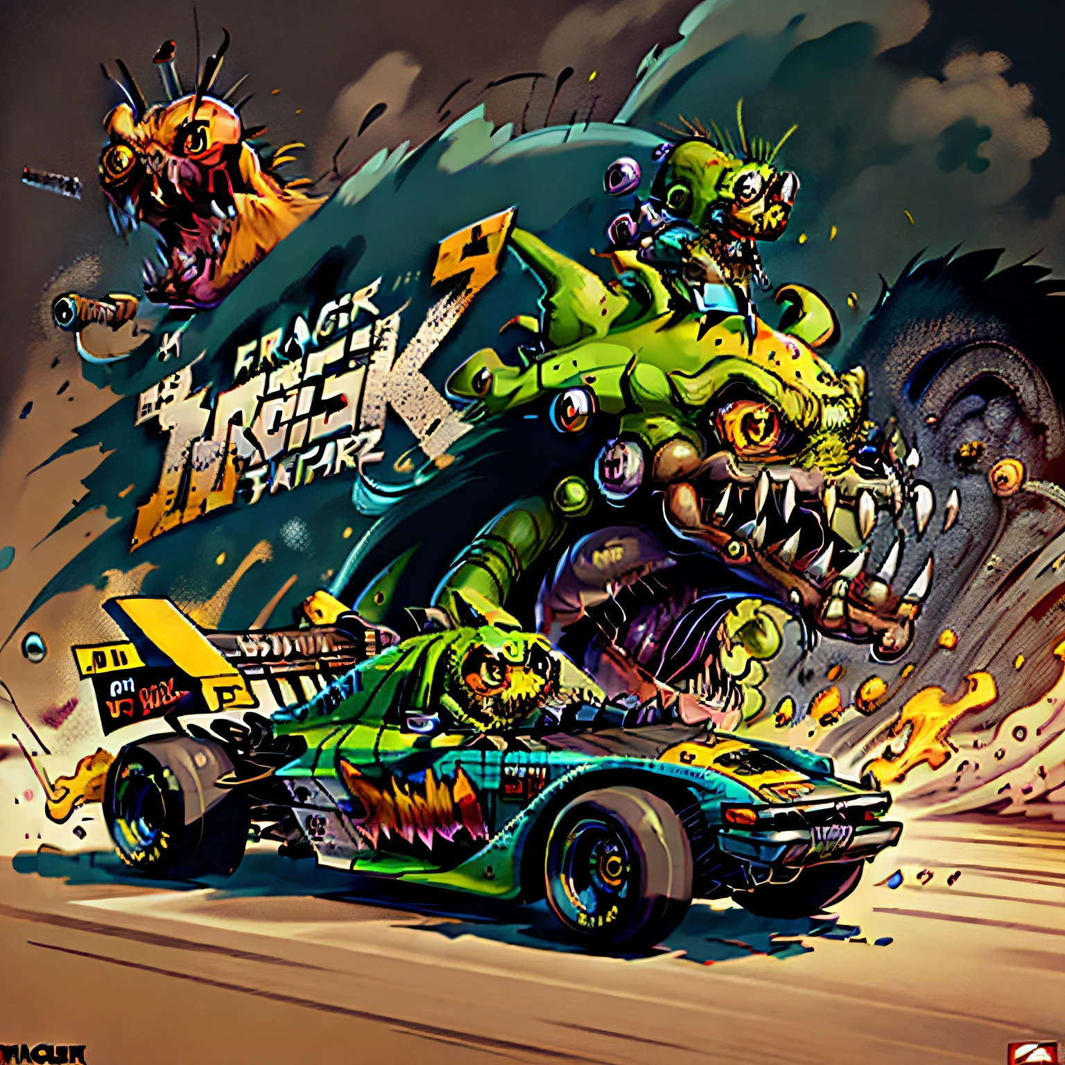 rato fink dirindo um dragster