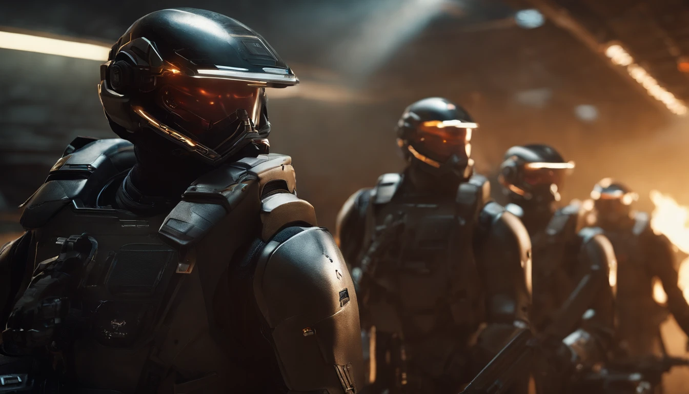 An army of cyborgs preparing for attack

- (best quality,4k,8k,highres,masterpiece:1.2),ultra-detailed,(realistic,photorealistic,photo-realistic:1.37)
- HDR, UHD, studio lighting, ultra-fine painting, sharp focus, physically-based rendering, extreme detail description, professional, vivid colors, bokeh
- Portraits, sci-fi, concept artists
- Dark and intense color tones
- Dramatic and dynamic lighting

Tags:
cyborg soldiers, heavily armored troops, futuristic battle scene, advanced weaponry, cybernetic implants, glowing eyes, sleek exoskeletons, mechanical limbs, powerful energy weapons, seamless integration of humans and machines, intense and fast-paced action, dark and moody atmosphere, sparks and explosions, smoke and debris, lasers and projectiles, high-tech military base, strategic formations, organized unit movements, preparation for an imminent attack, tension and anticipation, holographic display screens, advanced control panels, high-tech gadgets and equipment, technological advancements pushing the boundaries, overlapping digital and physical worlds.