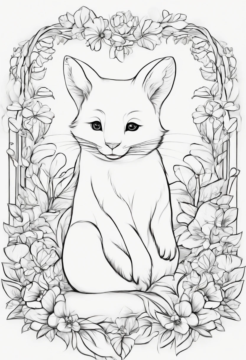 Generate black and white coloring pages of cute cartoon-style Mammals with low detail, no shading, no shadows, no background, and no borders.
