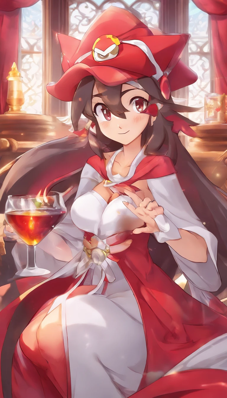 Blood red room, Flashing white TV screen, BUDDHA STATUE, cabelos preto e longos, with hair dishevelled, Cover one eye and face, Bright red eyes, Wearing a white transparent robe, Looming full breasts,liquor,Devil, reaching out her hands,Straighten your body, Red nails are exposed, Pinch the camera, hyper HD, Anatomically correct, Textured skin, Super detail, High details, High quality, A high resolution, 8K, hyper HD, Anatomically correct, Textured skin, Super detail, High details, High quality, Best quality, 8K,Leishnampo,Room 2,Horror