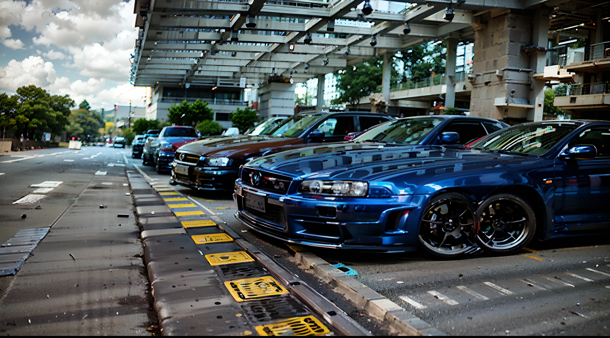 Hay filas de coches aparcados al costado de la carretera, coches aparcados, coches aparcados debajo, Imagen de alta calidad, taken with a Sony A7R camera, Tomada con Sony Alpha 9, coches aparcados, mercedez benz, shot on nikon z9, Foto tomada con Sony A7R, Foto de alta calidad, Mercedes y Volkswagen, Fotografia of
