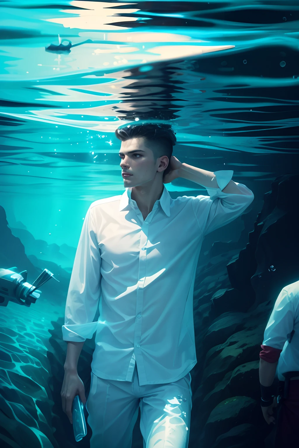 Under water