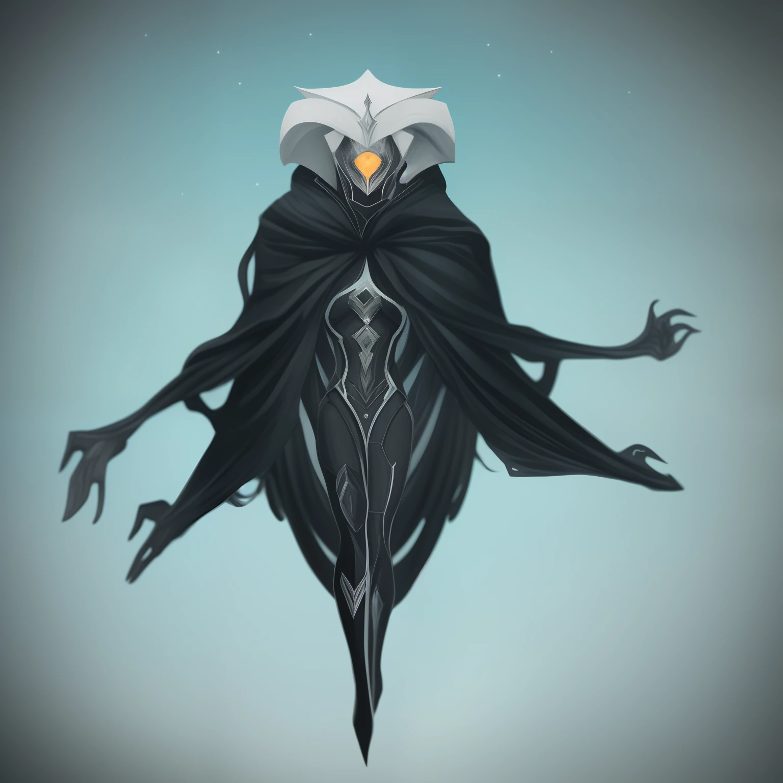 um desenho preto e branco de uma mulher com uma capa e uma espada, Arte conceitual escura de alto contraste, arte conceitual demon soul, symmetric concept art, Ceifador de Overwatch, O Ceifador como um Assustador, arte infestada de warframe, rsrs, Rei do Ceifador do Tempo, arte conceitual sombria, arte hiper conceito, conceito de corpo inteiro, arte conceitual arcana