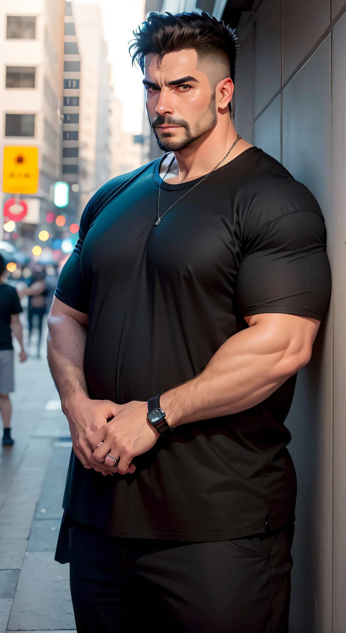 Rosto masculino de 35 anos hiperealista