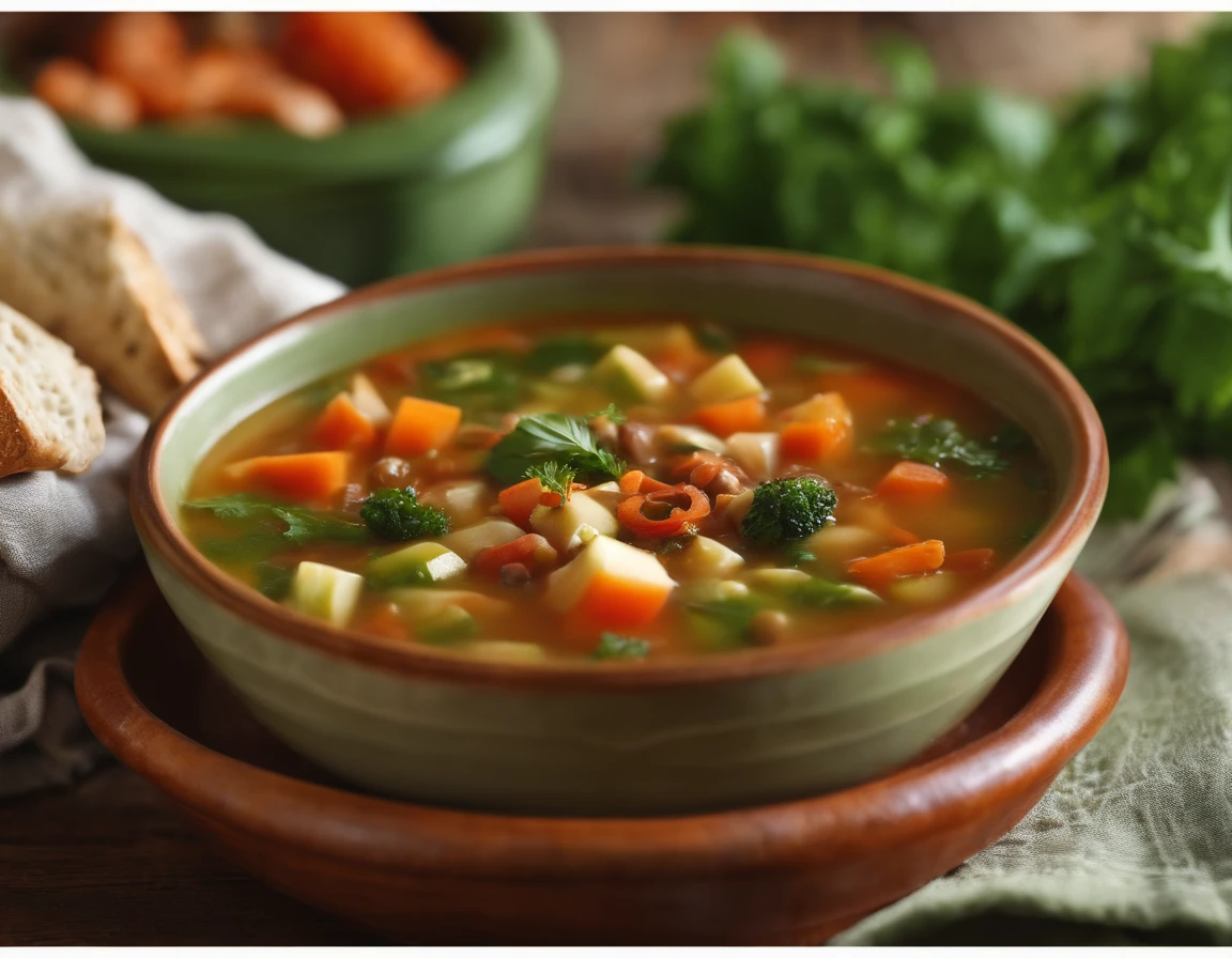 bowl of veggie soup