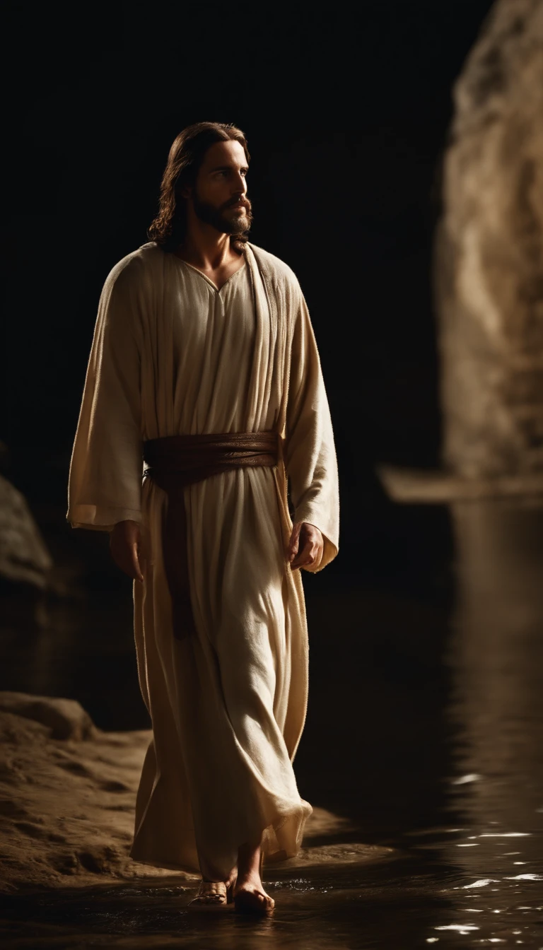 jesus andando sobre as aguas em imagem horizontal