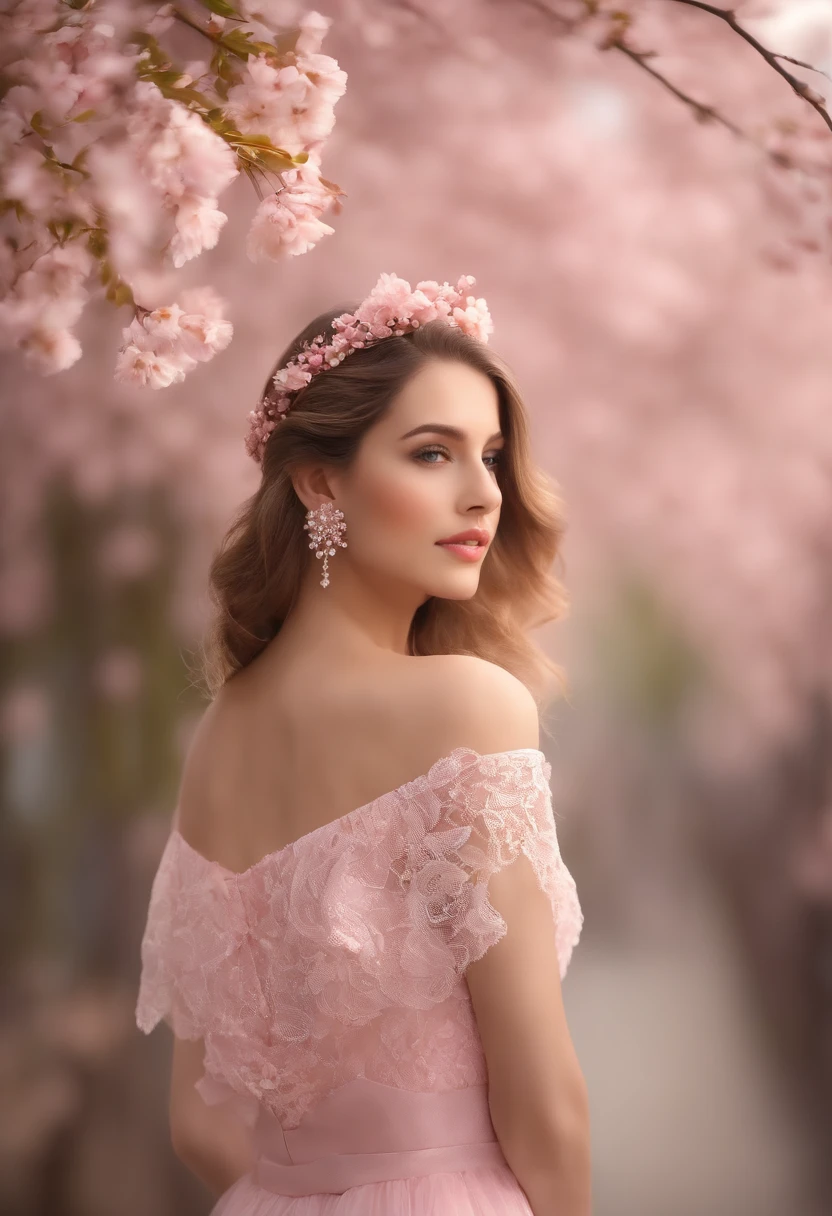 (CG unidade 8k papel de parede extremamente detalhado) (melhor qualidade) (better lighting) (um extremamente delicado e bonito) (floating) (Beautiful) (atmosfera primaveril) (1girl) (cabelo rosa longo), (Headband Hair), (Detalhados e belos olhos azuis), ((vestido branco muito curto, parte inferior de renda rosa), (renda), ((seda transparente clara))), (cherry blossom petals), (Borboletas), (DOF), (volumetric light) Cinematic lighting, chromatic aberration, Sony FE GM, pele texturizada, Detalhes altos, Altas, 8k