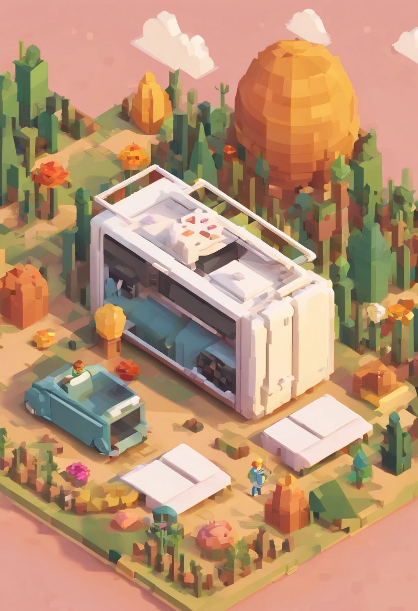 On top is a suitcase with a straw hat, Clouds, vibe, leaves, Chrysanthemums, floating in the air, Paper airplanes, (Miniature: 1.2), 2.5D Illustration, 3D Rendering, 3D modeling, Puzzrchatj mat, The trend in Behans 3D art, The trend in Behans 3D art, 3d illustration, 3d illustration, 3d illustration, commercial illustration, Цветопередача Cinema 4D, Стилизация 3D Renderingа, stylized digital illustration, 3 d stylized scene, stylized 3d rendering