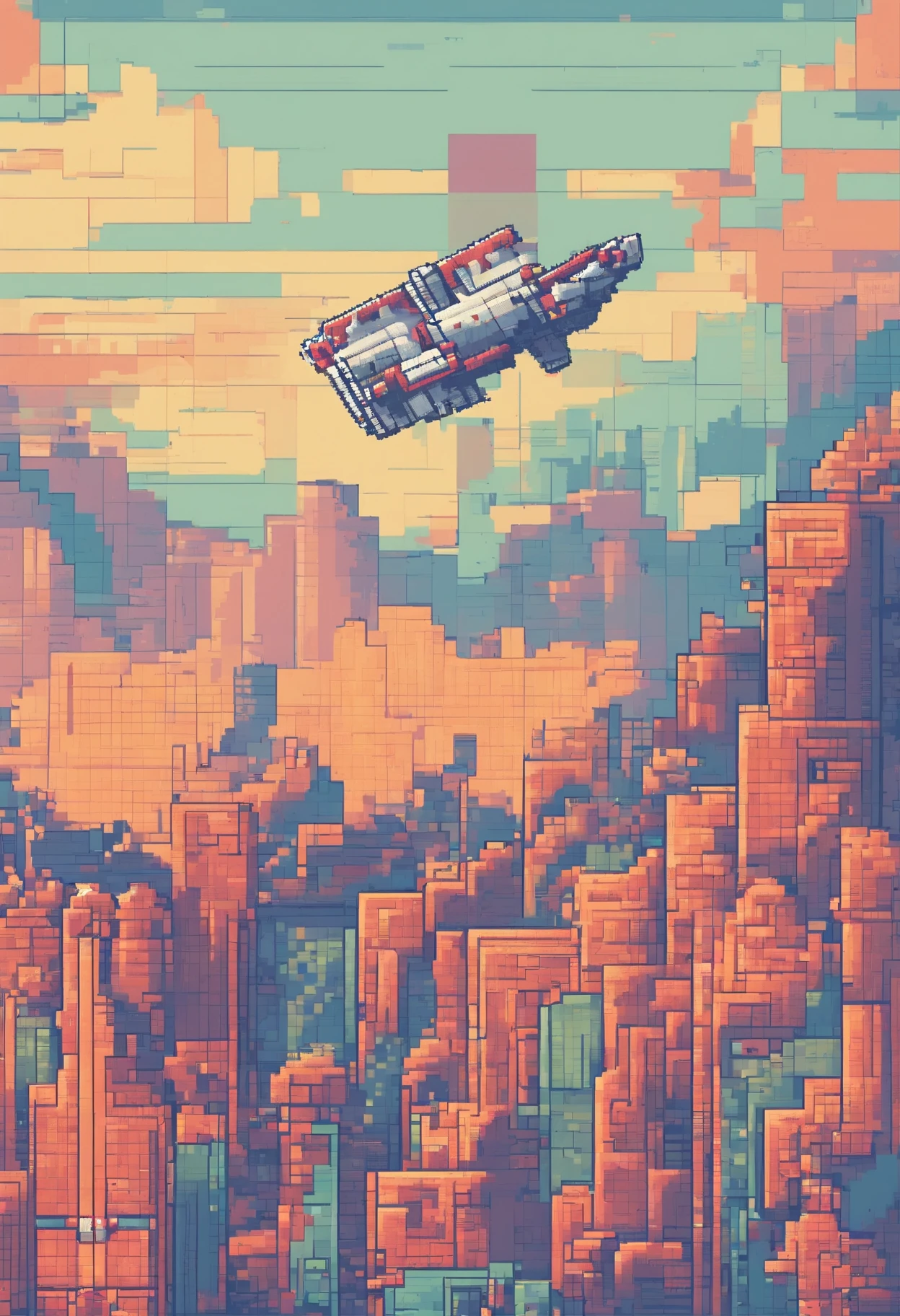 pixel art 4K wallpaper. Incredible pixel art. Pixel Art. Paper airplane