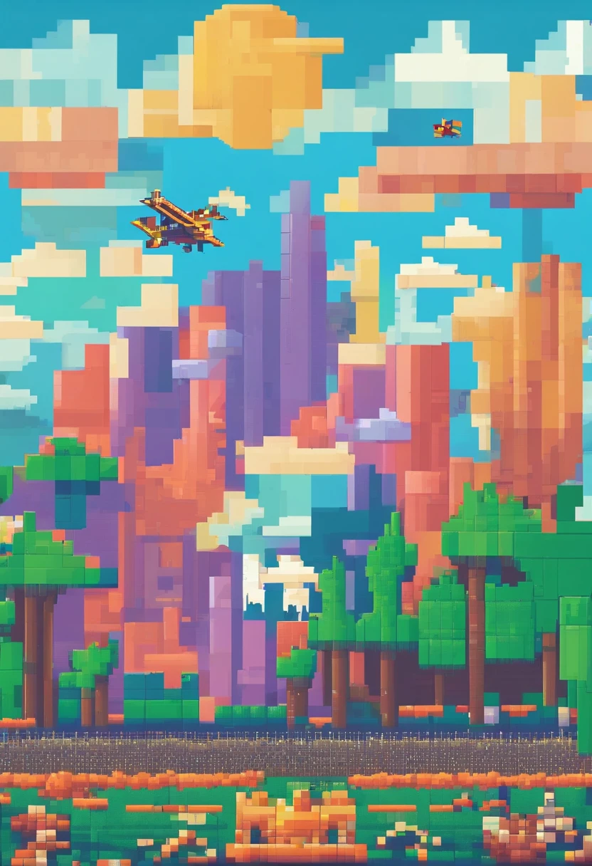 pixel art 4K wallpaper. Incredible pixel art. Pixel Art. Paper airplane