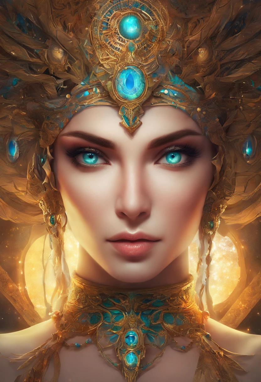(best qualtiy,ultra - detailed,Most Best Illustration,Best shadow,tmasterpiece,A high resolution,professionalartwork,famousartwork),Detailed eyes,beautful eyes,closeup cleavage,sci-fy,colored sclera,Robot eyes,face markings,Tattooed with,(fractalized,Fractal eyes),largeeyes,Wide eyes,(Eye focus),sface focus,Cosmic eyes,Space eyes,Close-up of a woman with a moon in her hair,goddess。extremly high detail,3d goddess portrait,Extremely detailed footage of the goddess,a stunning portrait of a goddess,Side image of the goddess,portrait of a beautiful goddess,Full body close-up portrait of the goddess,hecate goddess,portrait of a norse moon goddess,goddess of space and time, silver and platinum suits