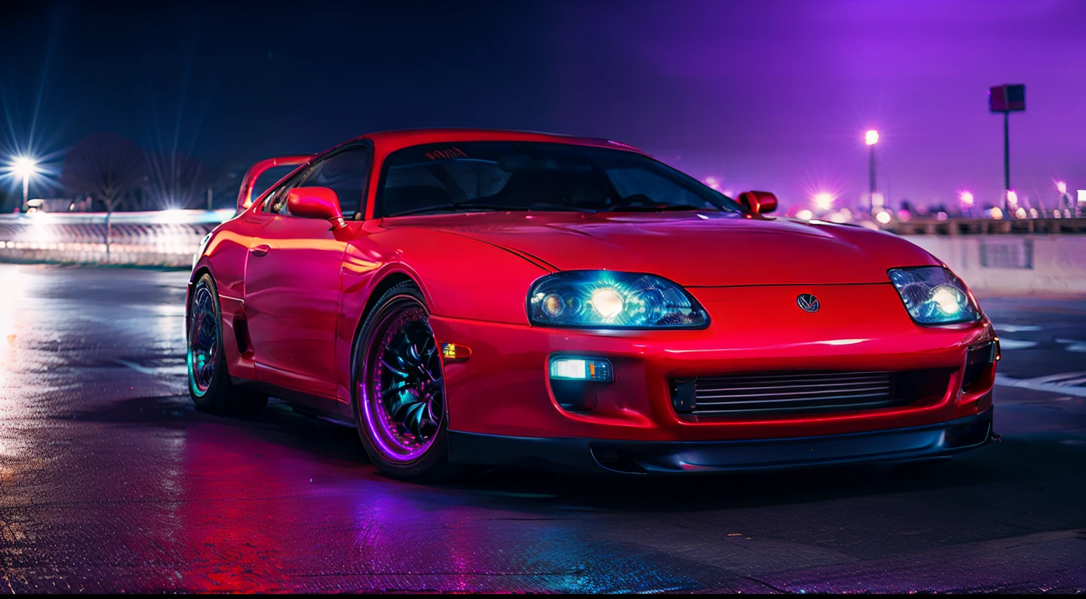 carros ciberpunk, luzes neon, tokio