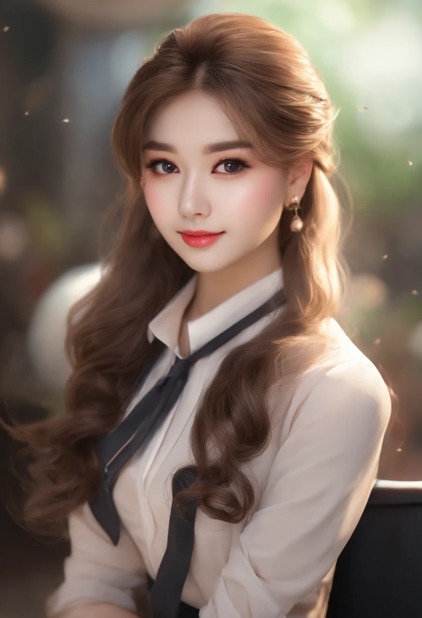 full body "(best quality,highres),(realistic),(studio lighting),(portrait),(-yeld) c girl,(reporter),(professional),(vivid colors),(detailed eyes, lips),(studio-type),(journalist),(microphone),(professional attire),(confident smile),(dynamic pose),(neutral background),(bright, energetic atmosphere)"16 years orter (high quality,4k,8k,highres,masterpiece:1.2),beautiful detailed eyes,beautiful detailed lips,long hair,uniform, (((16 years old girlth long hair in casual dress sitting on a studio , gesture,Mare hair,professional,vibrant colors,soft lighting,subtle shadows,messy bun, Mare hair light breeze,stunning graceful posture,confident expressions,expressive eyes,curvy eyelashes,subtle blushing,sparkling highlights,sharp details,soft skin,precise shading,luminous atmosphere,dynamic composition,sublime artwork, small round eyes, Chinese teen, glossy pink lips, alluring cute smile, k pop looks, full body complete anatomy, photorealistic, high resolution, 1 women, solo, hips up, beautiful eyes, detailed face, white hair, long hair, collared shirt, black necktie,black skirt, pencil skirt, fur coat, black stockings