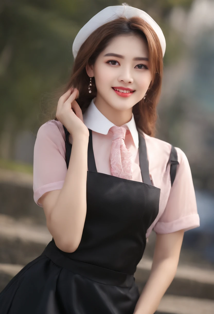 full body "(best quality,highres),(realistic),(studio lighting),(portrait),(16-year-old) cute girl,(reporter),(professional),(vivid colors),(detailed eyes, lips),(studio-type),(journalist),(microphone),(professional attire),(confident smile),(dynamic pose),(neutral background),(bright, energetic atmosphere)"16 years cute reporter (high quality,4k,8k,highres,masterpiece:1.2),beautiful detailed eyes,beautiful detailed lips,long hair,uniform, ((( girls))),girl with long hair in casual dress sitting on a studio , gesture,Mare hair,professional,vibrant colors,soft lighting,subtle shadows,messy bun, Mare hair light breeze,stunning graceful posture,confident expressions,expressive eyes,curvy eyelashes,subtle blushing,sparkling highlights,sharp details,soft skin,precise shading,luminous atmosphere,dynamic composition,sublime artwork, small round eyes, Chinese teen, glossyk lips, alluring cute smile, k pop looks, full body complete anatomy, photorealistic, high resolution, 1 women, solo, hips up, beautiful eyes, detailed face, white hair, long hair, collared shirt, black necktie,black skirt, pencil skirt, fur coat, black stockings